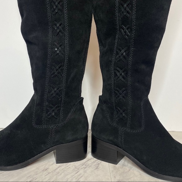 New! Vince Camuto Kreesell Black Suede Tall Boot 5 - Picture 9 of 14